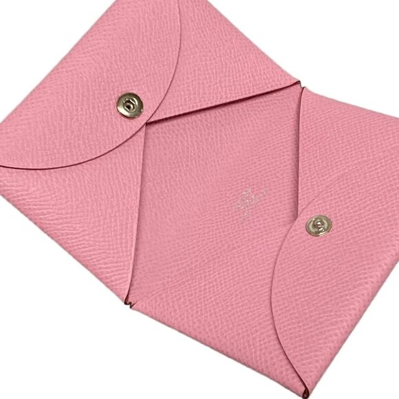 Auth HERMES Calvi - Mauve Sylvestre Veau Epsom Z Business Card Holder - Picture 7 of 11